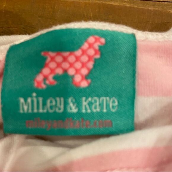 Miley & Kate Tank Top Pink White Striped Ruffle Neck Shirt Infant Size 12M - Picture 5 of 11